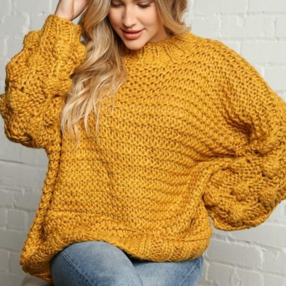 Infinity Raine Tops - Twisted Up In Love Sweater Pullover Top-Mustard